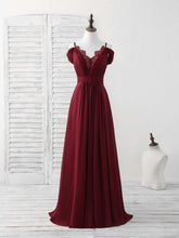 Elegant Blue Lace Chiffon Long Prom Dress: Perfect Bridesmaid Gown for Special Occasions